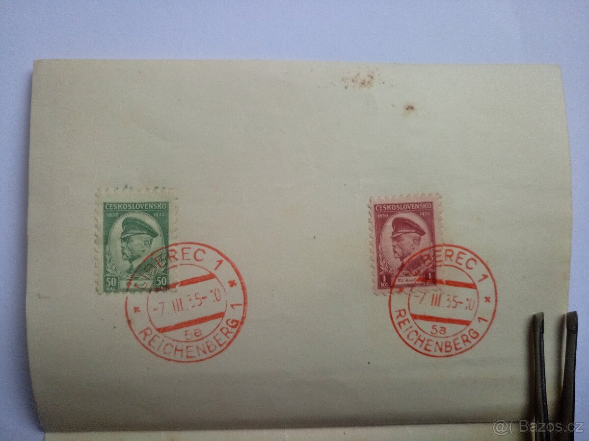 Staré poštovní známky psaní dopis Liberec Reichenberg 2 - 8