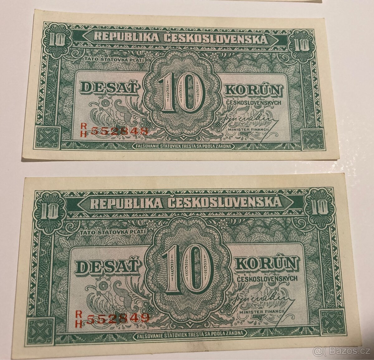 Bankovky 10 kčs bez data ( 1945 ) - 8