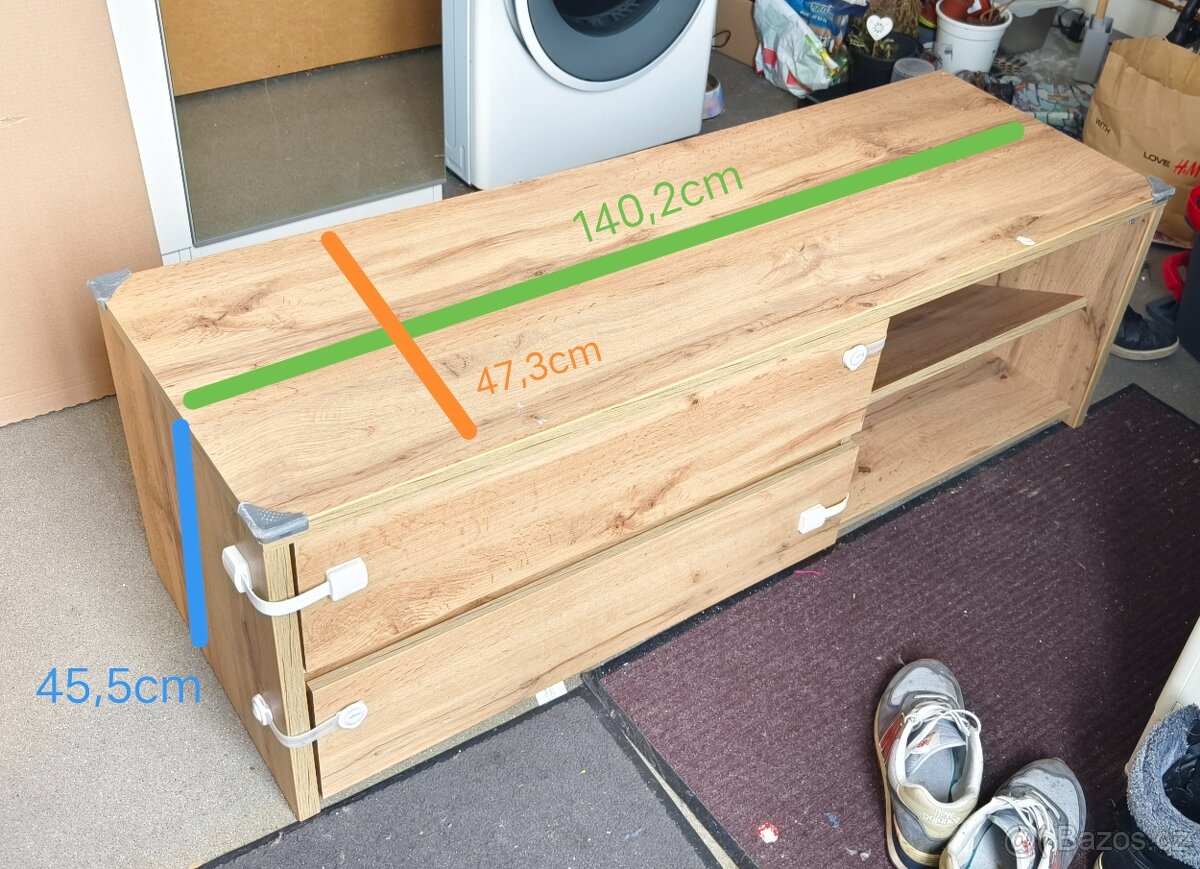 TV stolek - dekor přírodní dřevo - 8