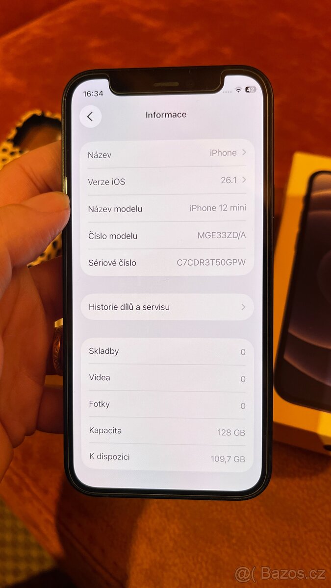 Prodám tmavě modrý iPhone 12mini 128GB - top stav - 8