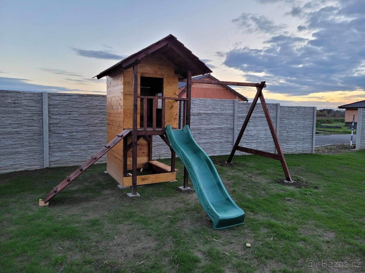 Dřevěný domeček pro děti , dětské hřiště - 8