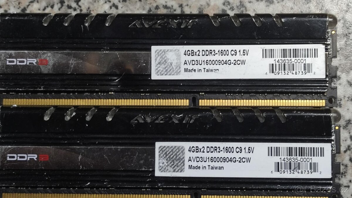 Ram 4GB 8GB 16GB DDR3 1600 CL9 více ks - 8