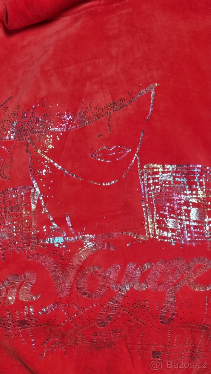 Červené sametová mikina - 8