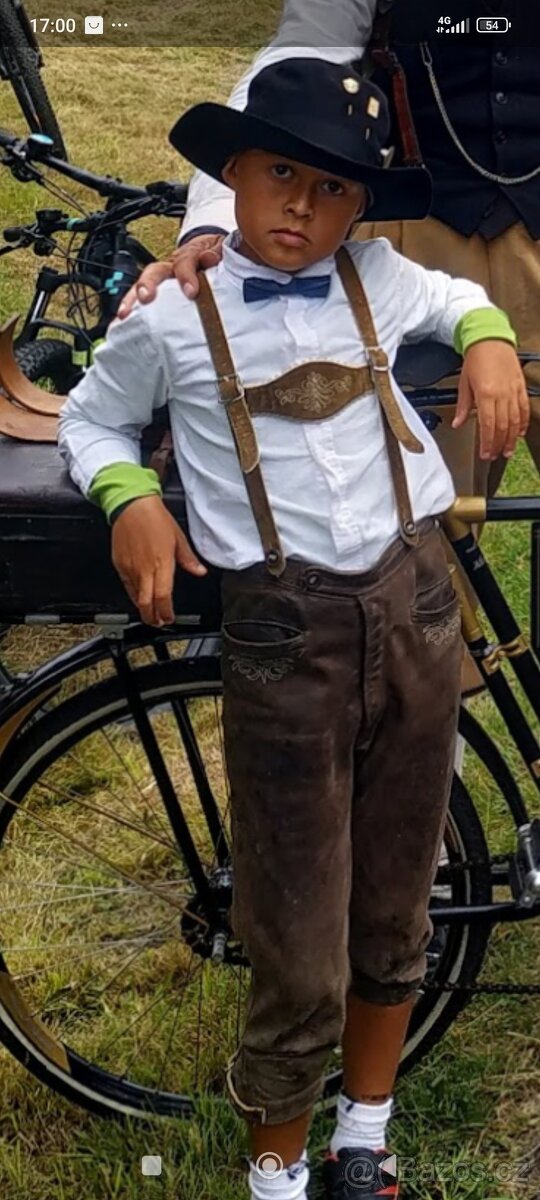 Kožené kalhoty svetr klobouk Kukla kabátek - 8