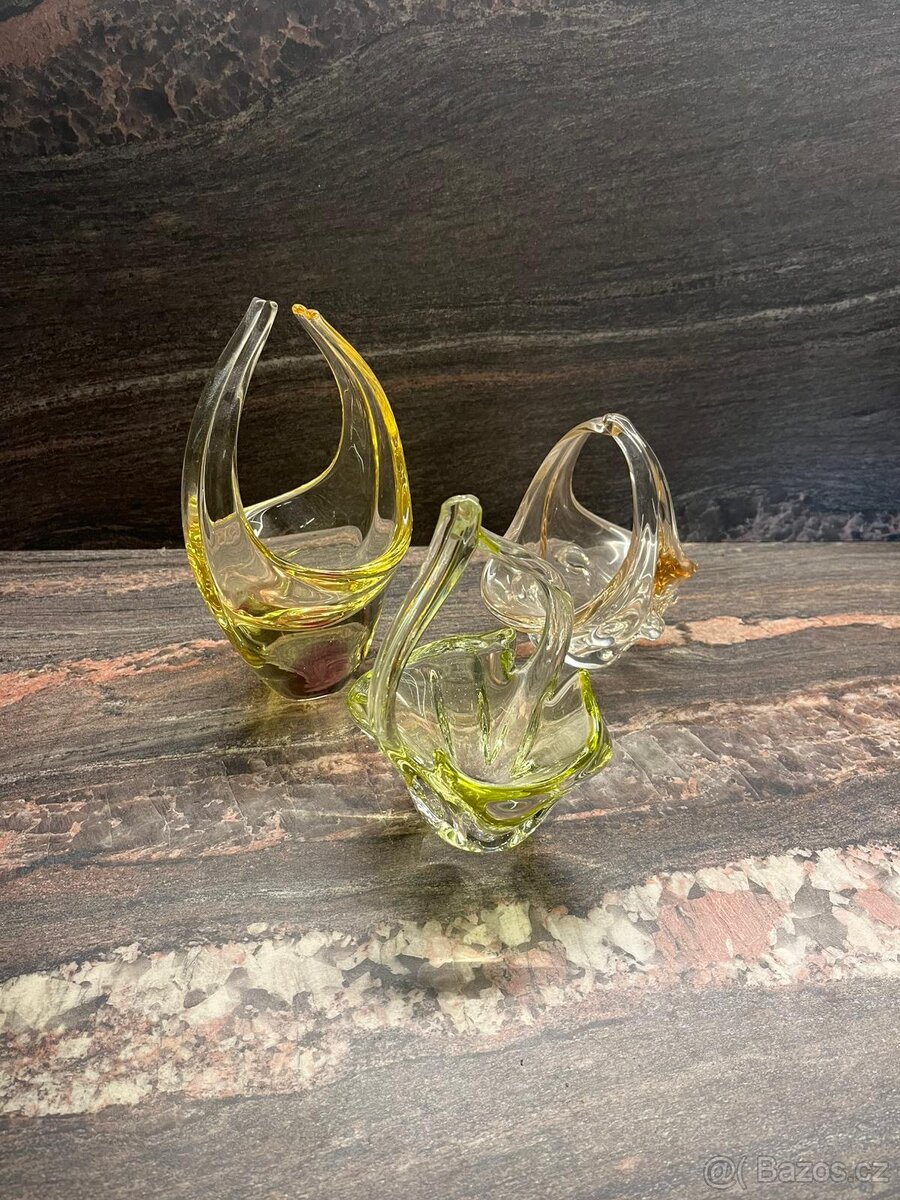 Skleněné košíky - hutní sklo - 8
