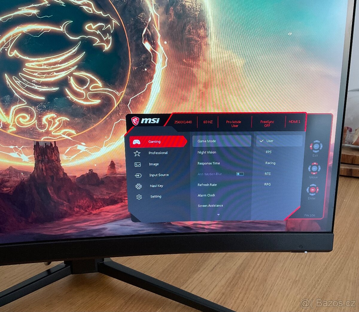 Herní monitor MSI Optix G27CQ4 27", 165hz, Quad HD 2560x144 - 8