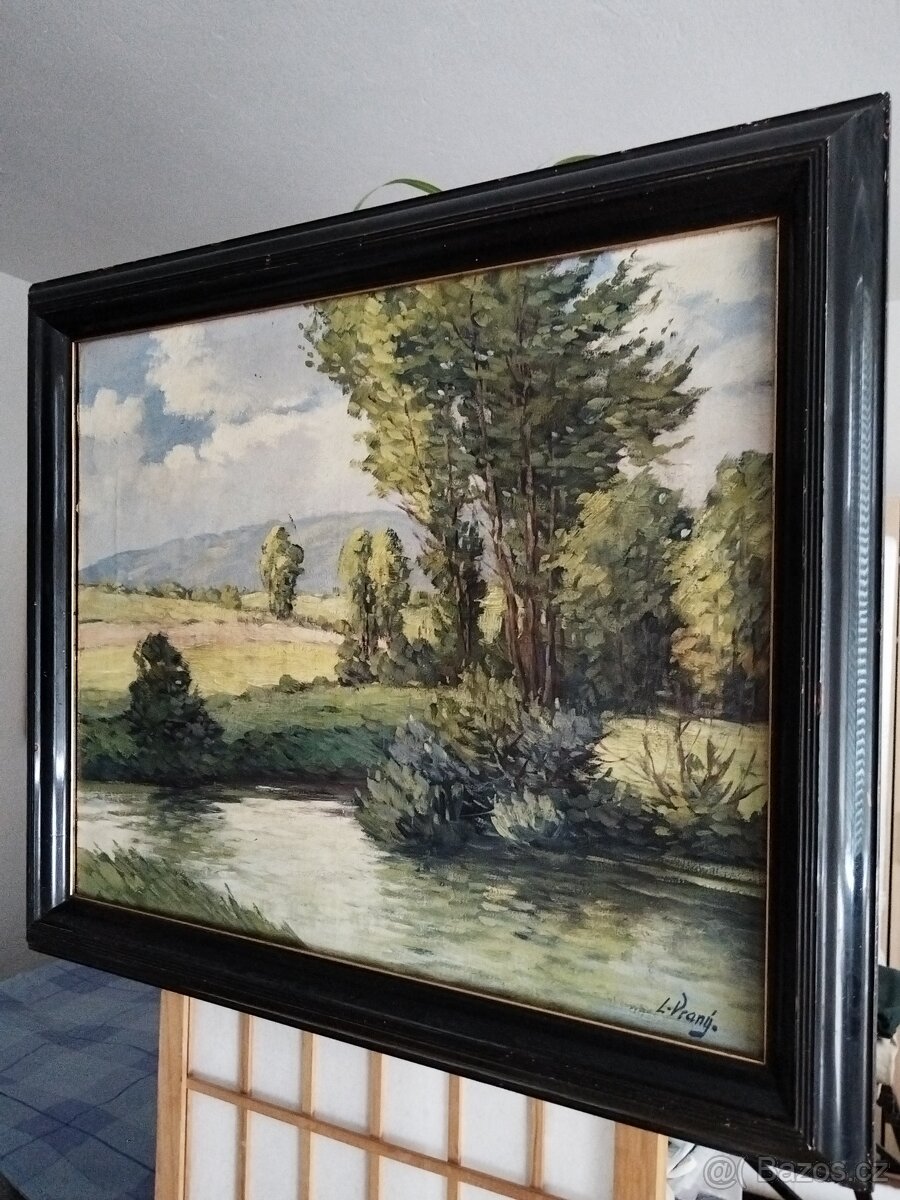 obraz TŮŇ U NĚMECKÉHO BRODU, olej, sign. L. Vraný - 8