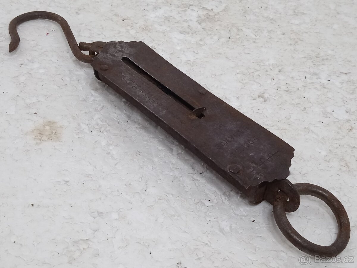 Retro starý kovový mincíř pružinová váha - 25kg - 8