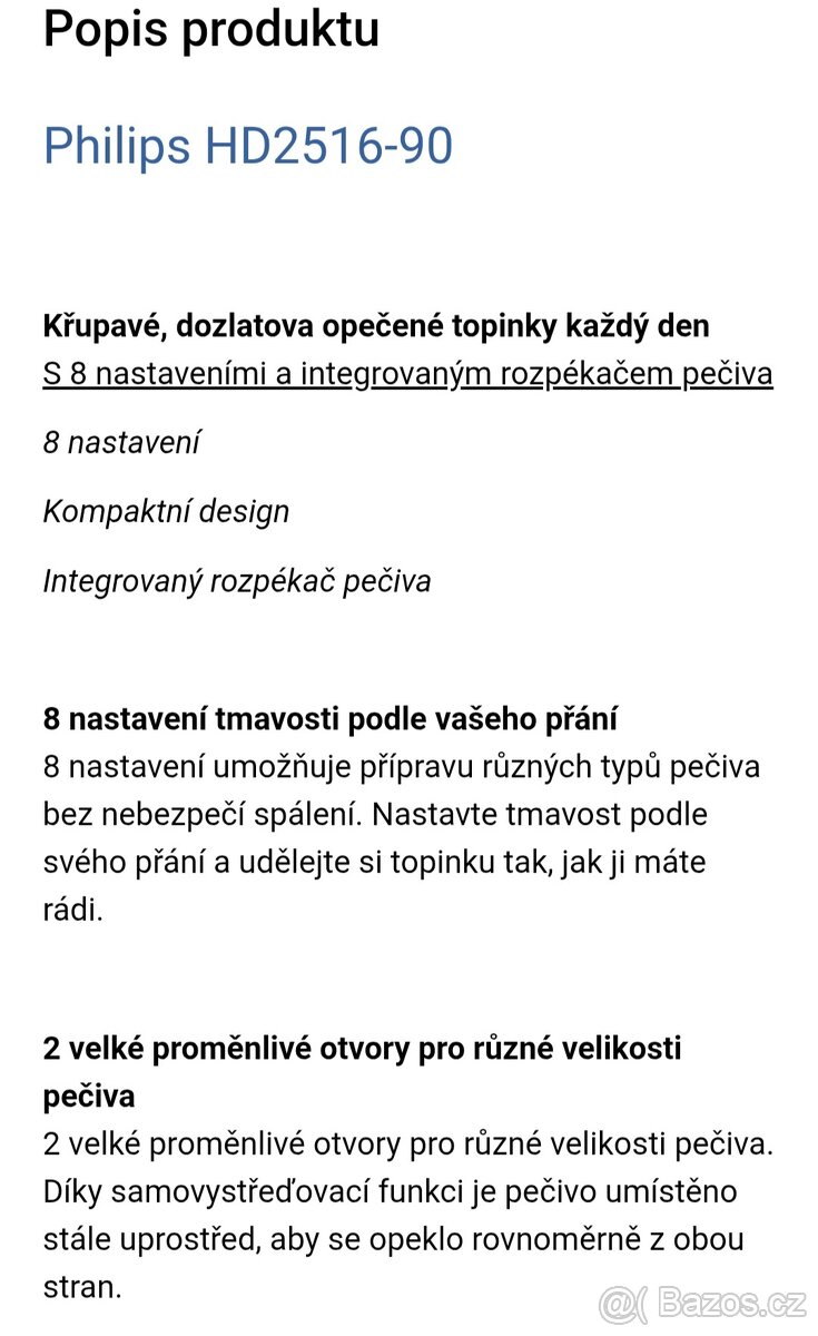 Topinkovač Philips HD 2516/90 - 8