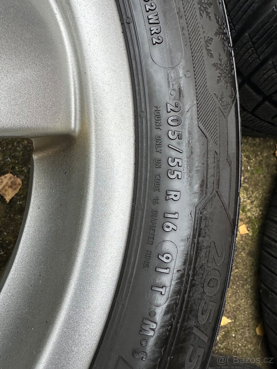 Alu kola Borrbet 5x122 r16, zimní pneu 205/55/16 - 8