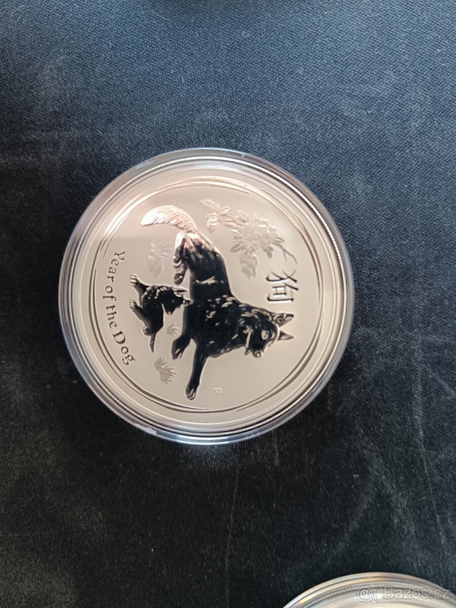 Sada 12 mincí Lunární série II. 1 Oz. Čisté stříbro. - 8