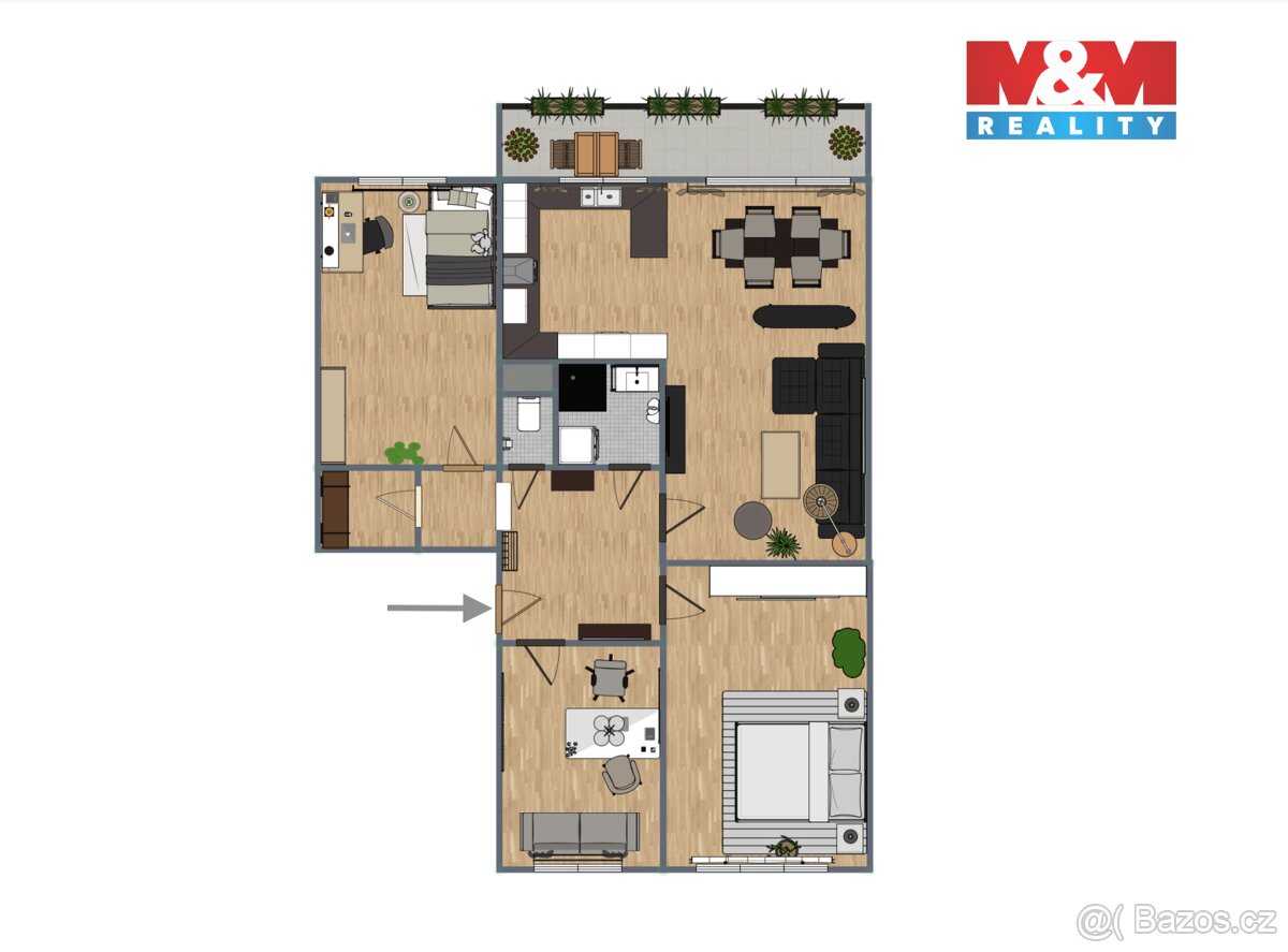 Prodej bytu 4+1, 83 m², DV, Litvínov, ul. Luční - 8