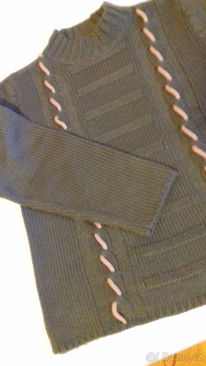 SVETR hnědý melír v. S- M // ROLÁK teplý v.M nenošený - 8