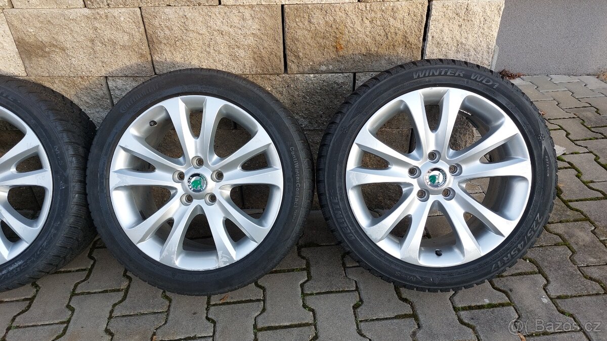 Alu kola 5x112 r17 Trifid originál Škoda Superb II zimní pne - 8