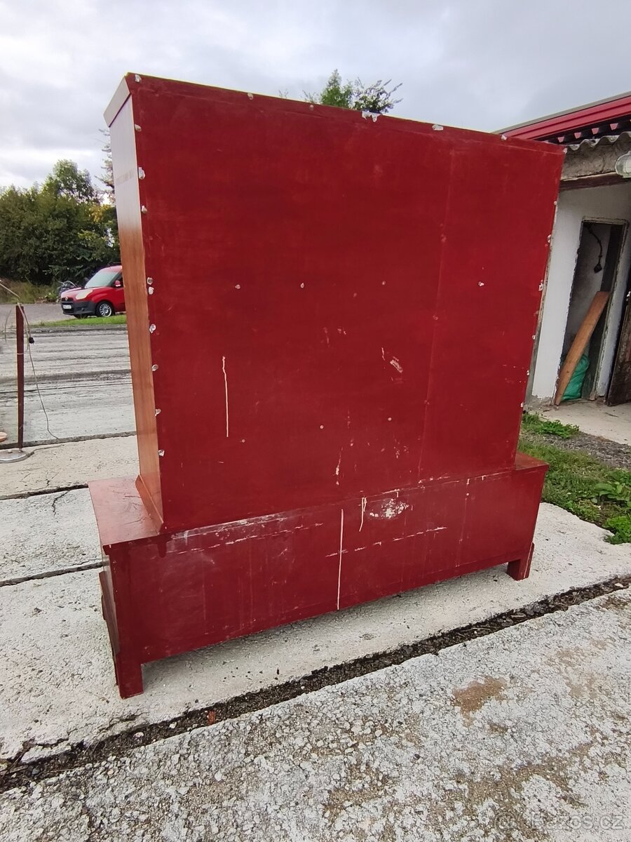 Halabala,Art-deco ořechová knihovna - 8