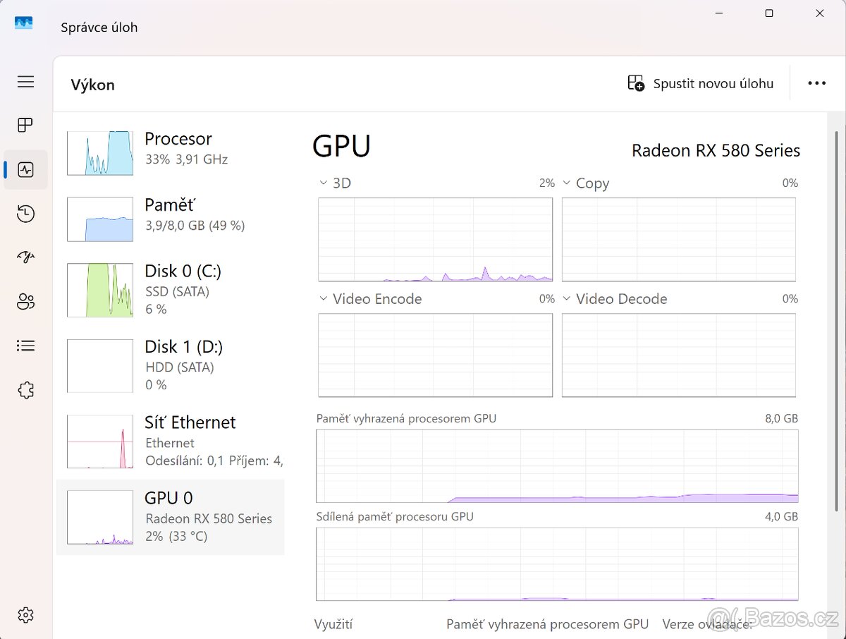 PC sestava-4x3.9Hz-8GB RAM-128GB+2000GB-W11 - 8