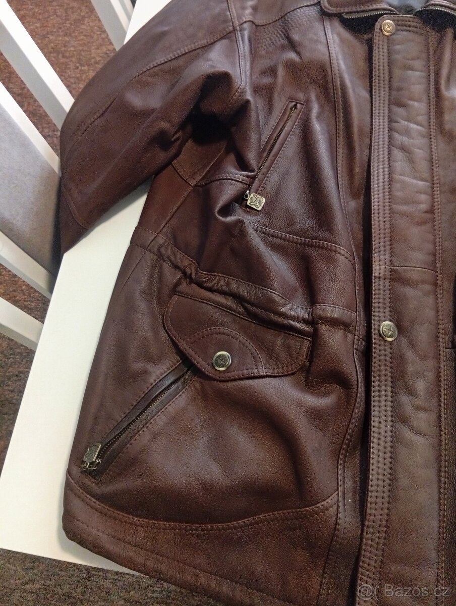 Prodám koženou bundu velikost 56 třikrát nošené - 8