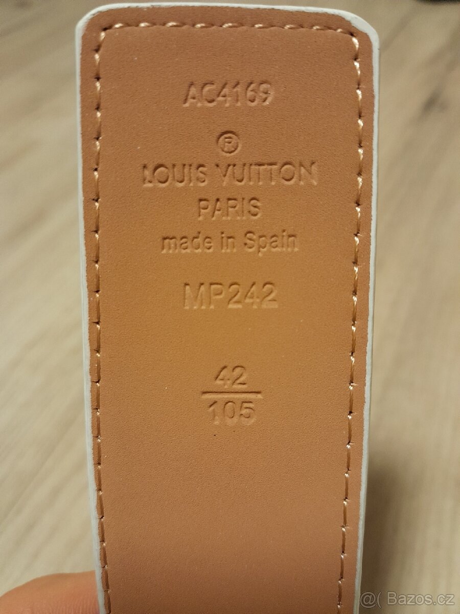 Louis vuitton pásek bílý s šedým potiskem - 8