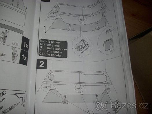 Instalační set ke klasické vaně se 2 panely. - 8