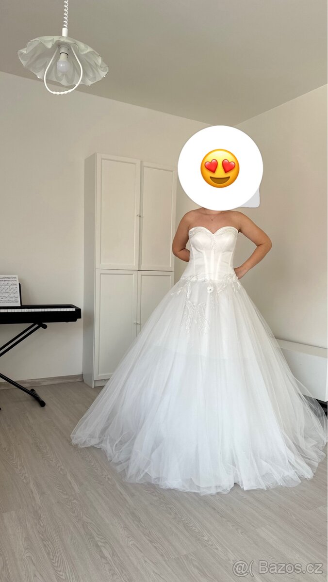 Č.008 Svatební šaty nové vel L-XL - 8