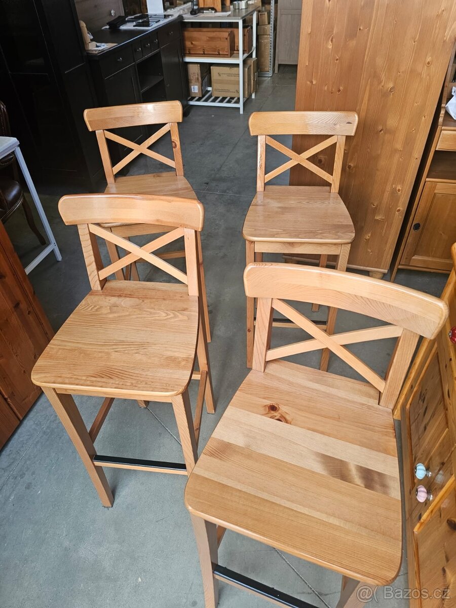 DŘEVĚNÝ BAROVÝ SET IKEA LEKSVIK - 8
