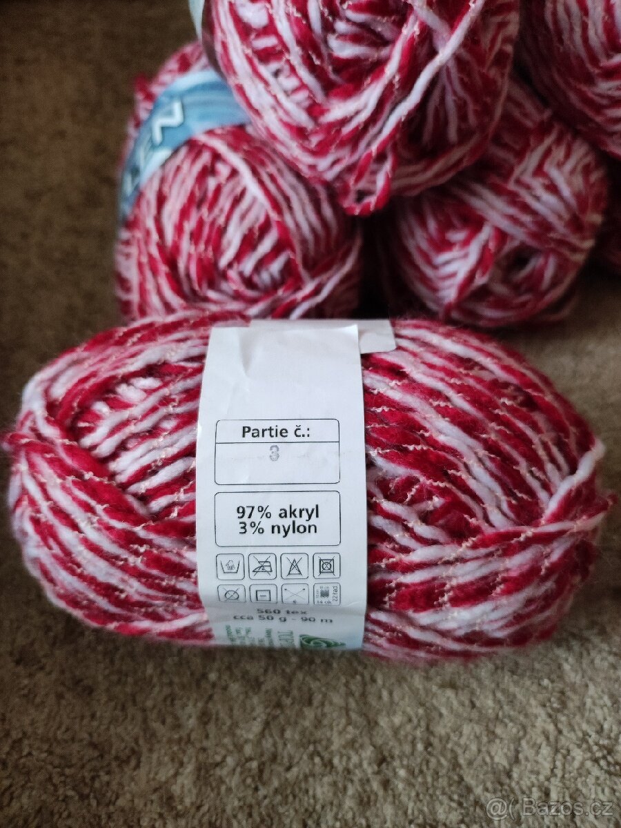 Příze Sarah, Příze Elen, třpytivé nitě + jehlice - 8