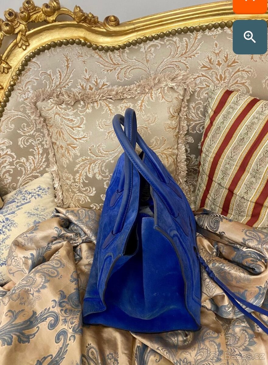 Kabelka Celine Electric Royal Blue Suede Phantom Bag - 8