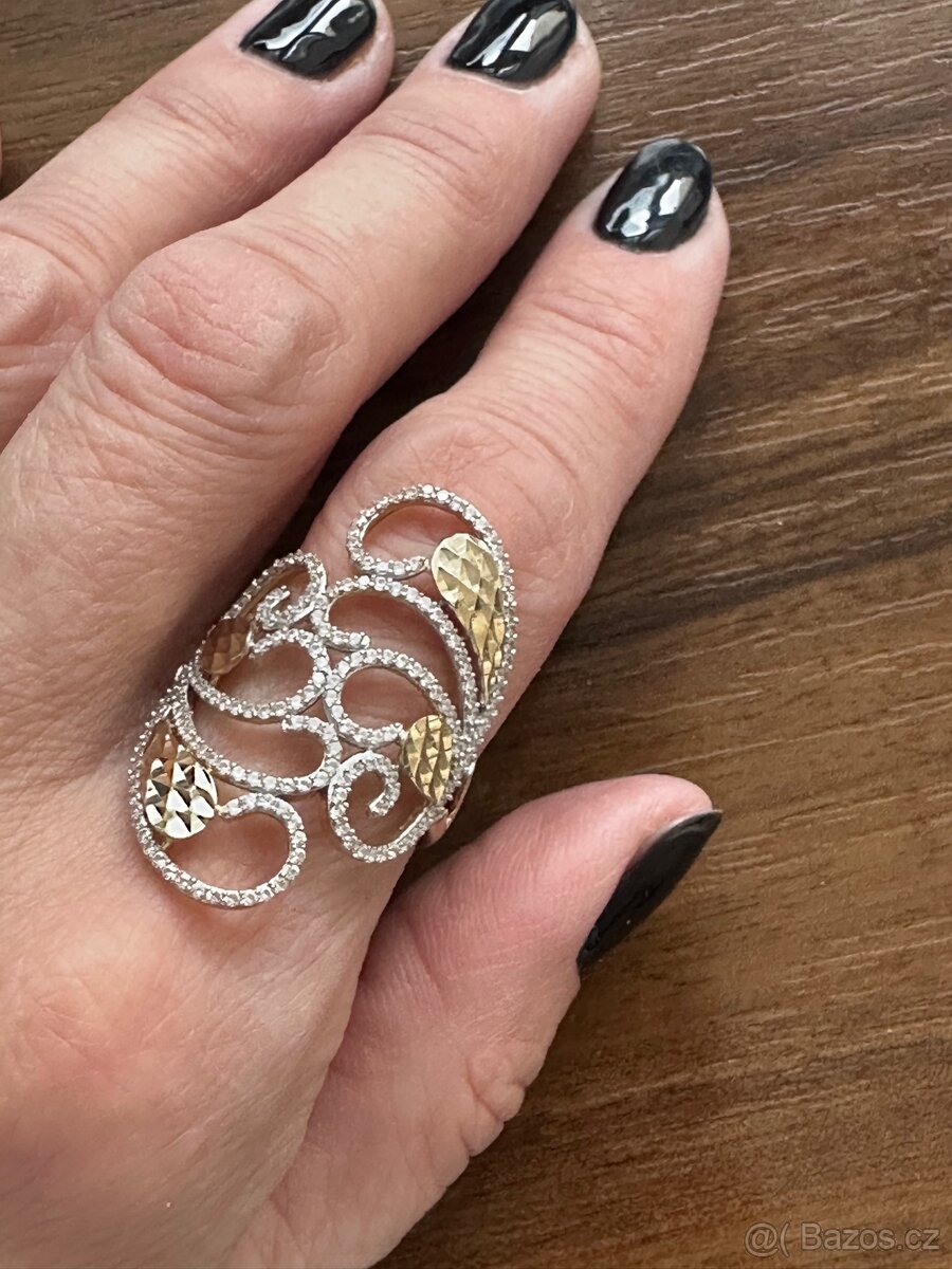 Zlatý dámský prsten - 8