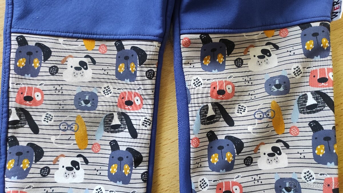 Softshellové kalhoty s pejsky vel. 116 - 8