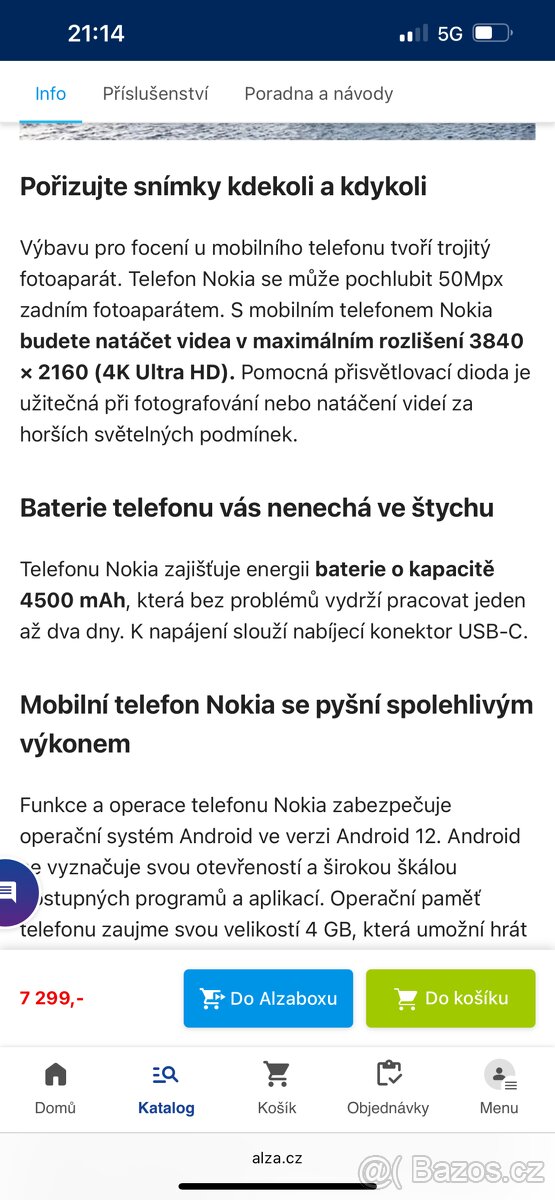 Nokia G60 5G černá 128GB TOP stav - 8