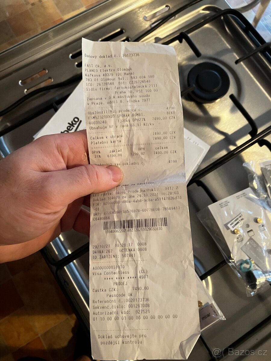 Plynový sporák s el. troubou (cca 4x použit) - 8