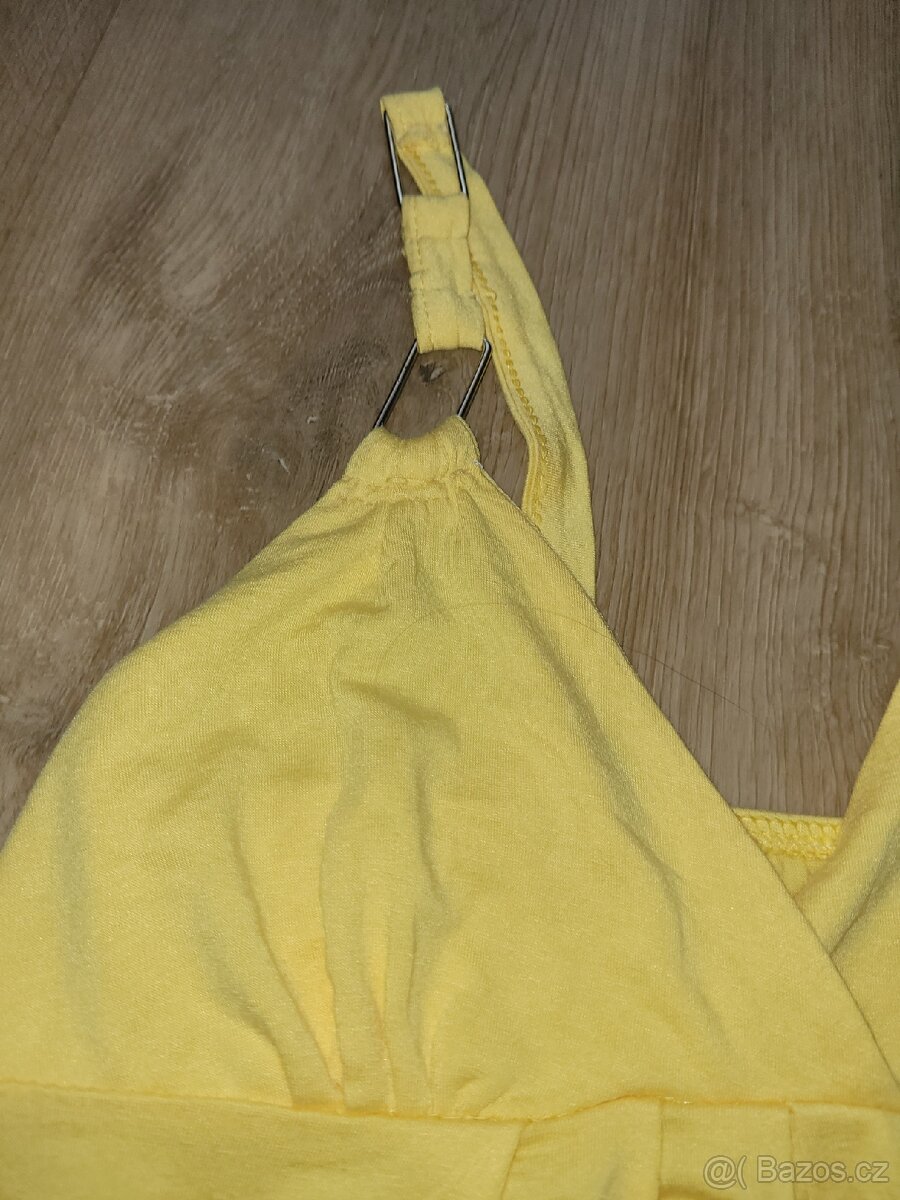 Nové dámské sexy žluté tílko na ramínka nátělník vel M - 8