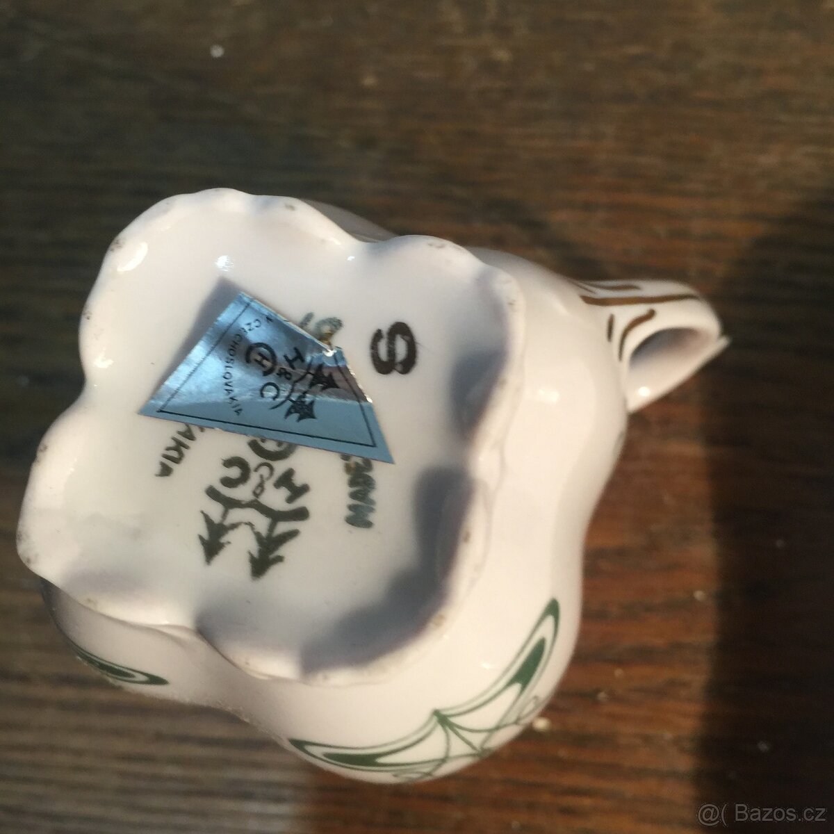 šálek růžový porcelán Chodov neobvyklý secesní dekor - 8