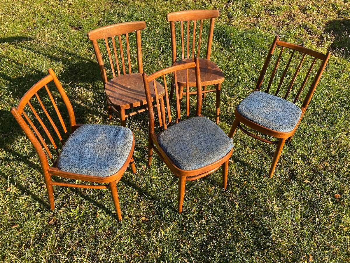 židle staré židle dřevěné židle ton retro nábytek židle - 8