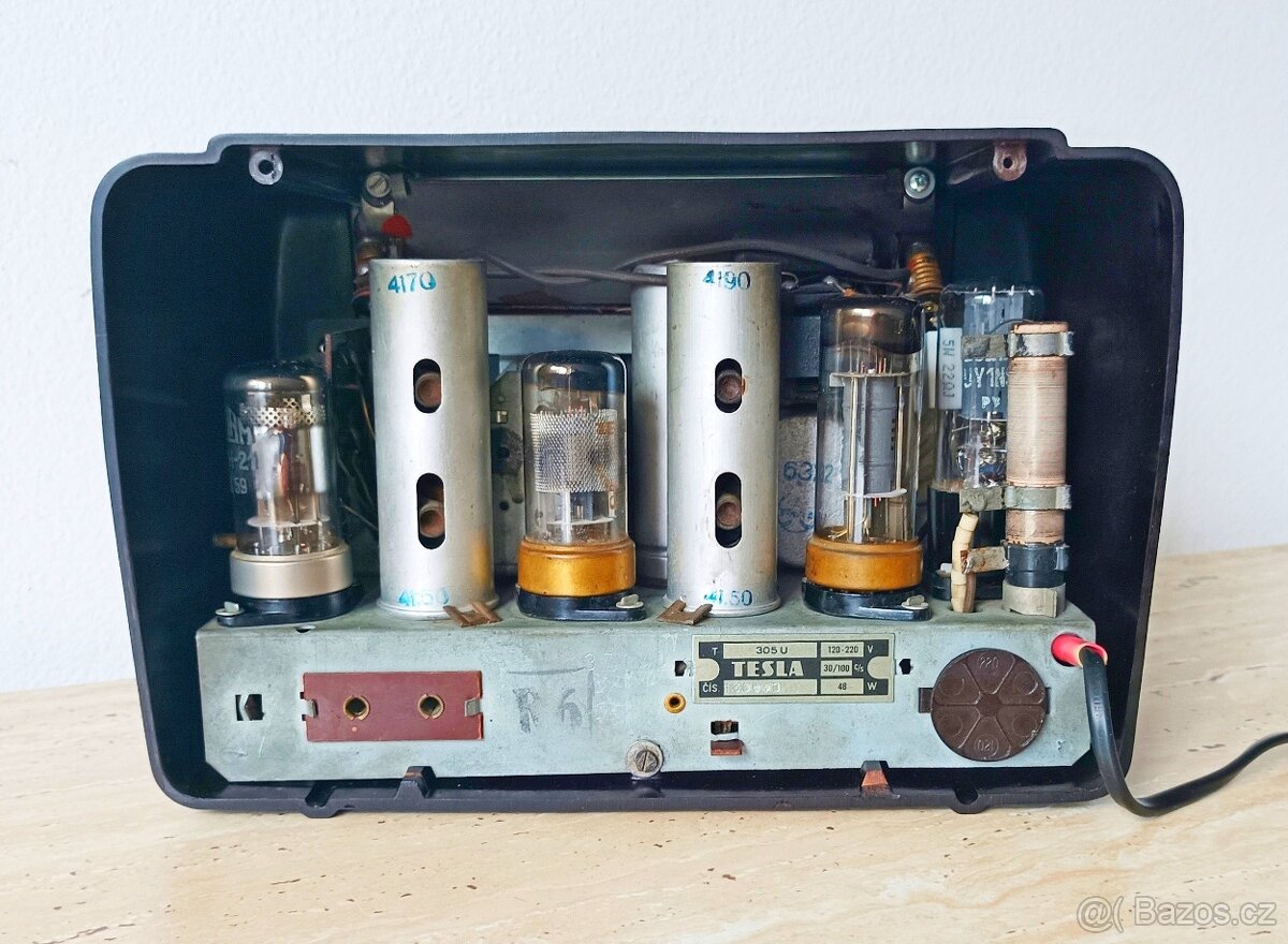 Staré rádio Tesla Talisman 305U, plně funkční, krásný stav - 8