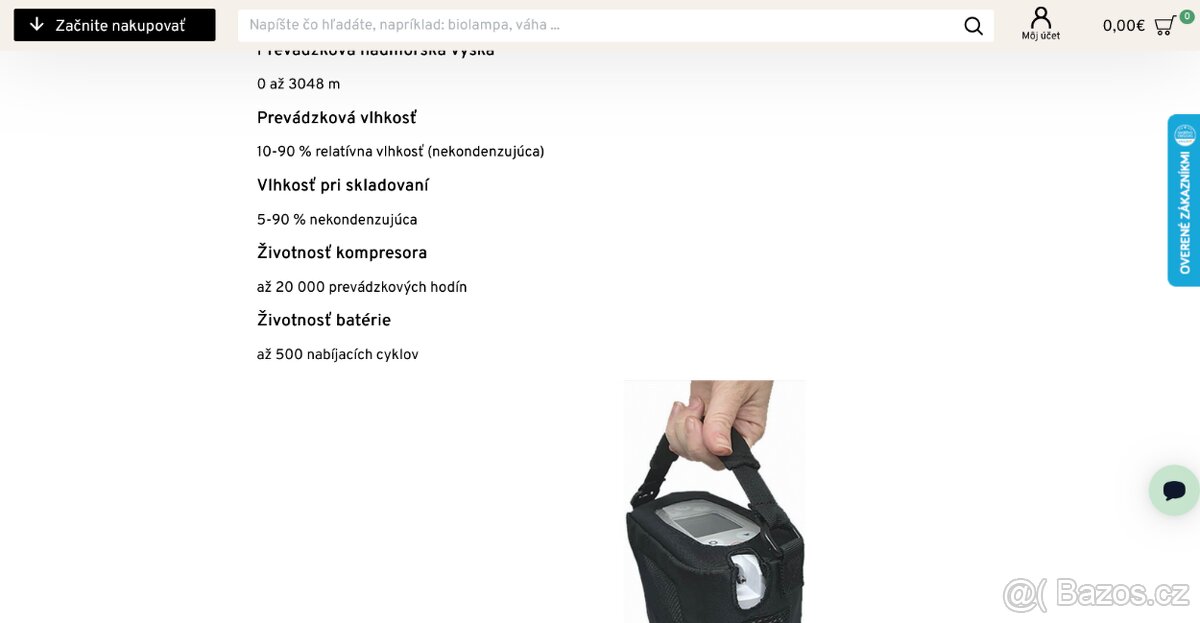 Kyslíkový koncentrátor KINGON P2 5L / 2kg - 8