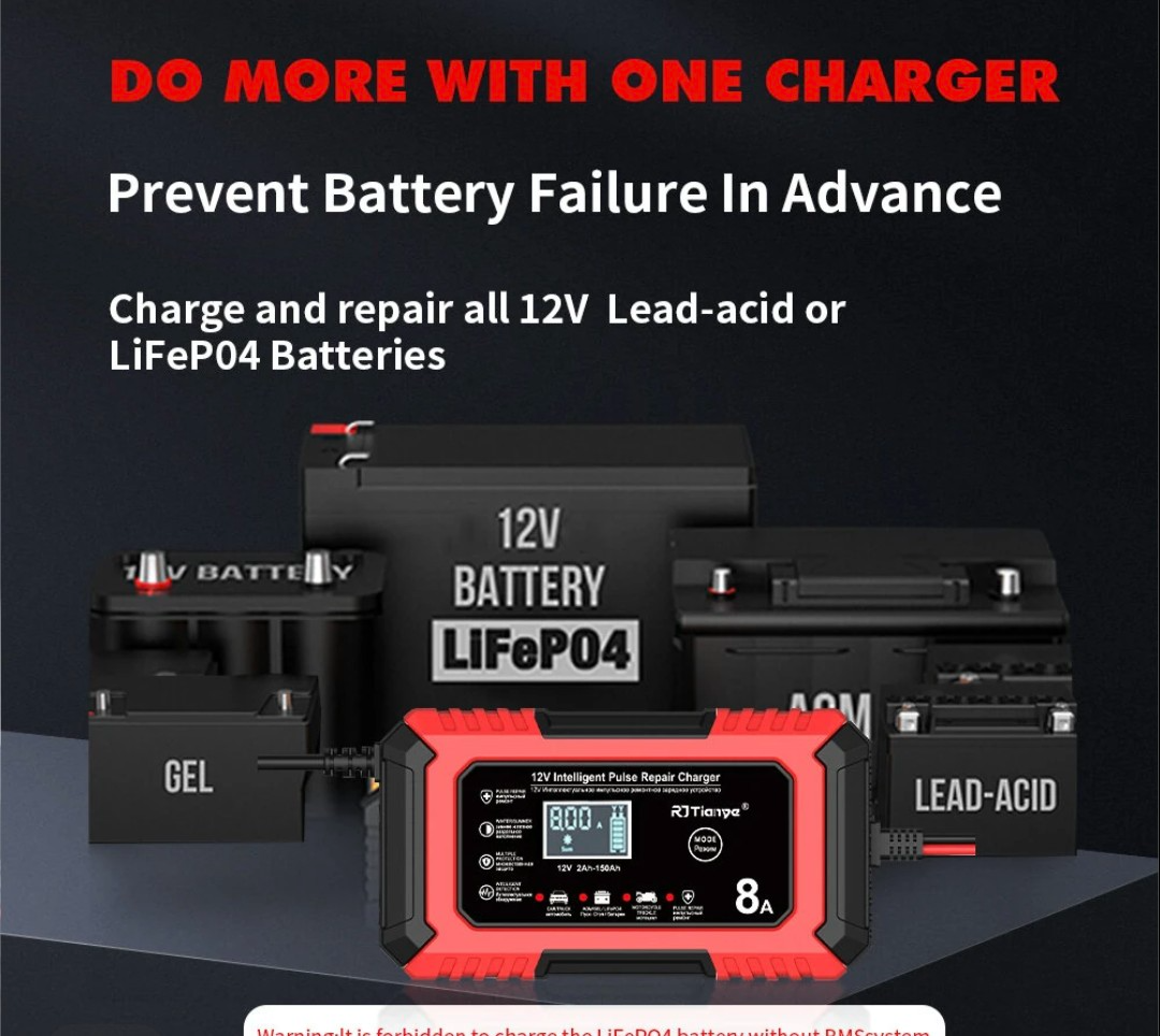 Inteligentní impulzní autonabíječka 12V, 8A, nová. - 8