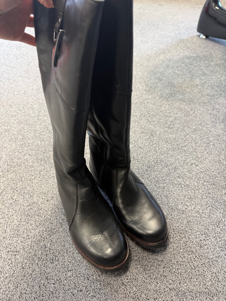 Kožené dámské vysoké kozačky vel 37 - 8