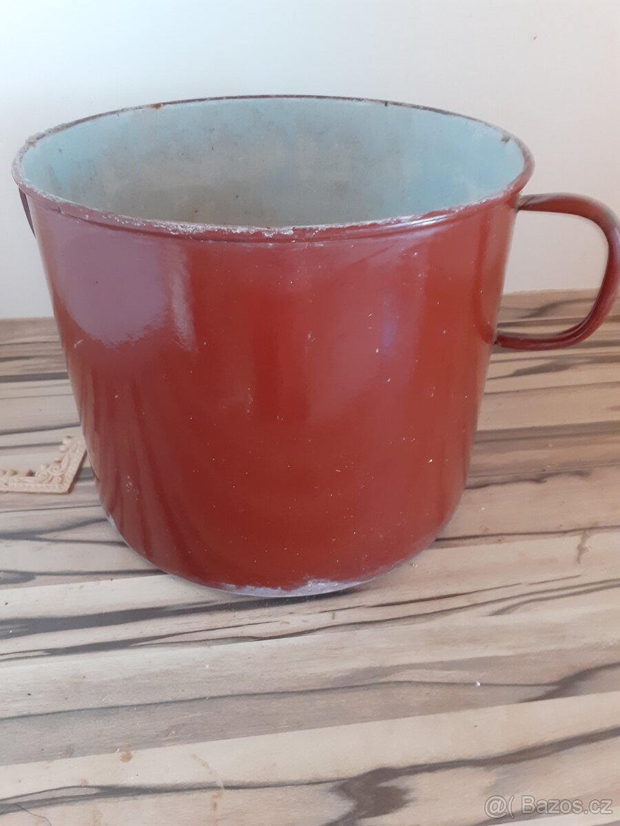 Retro modrý škopek smalt, Retro mísy - 8