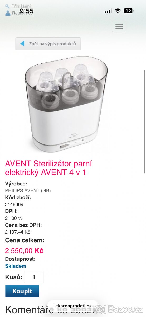 Phillips avent el.parní sterilizátor - 8