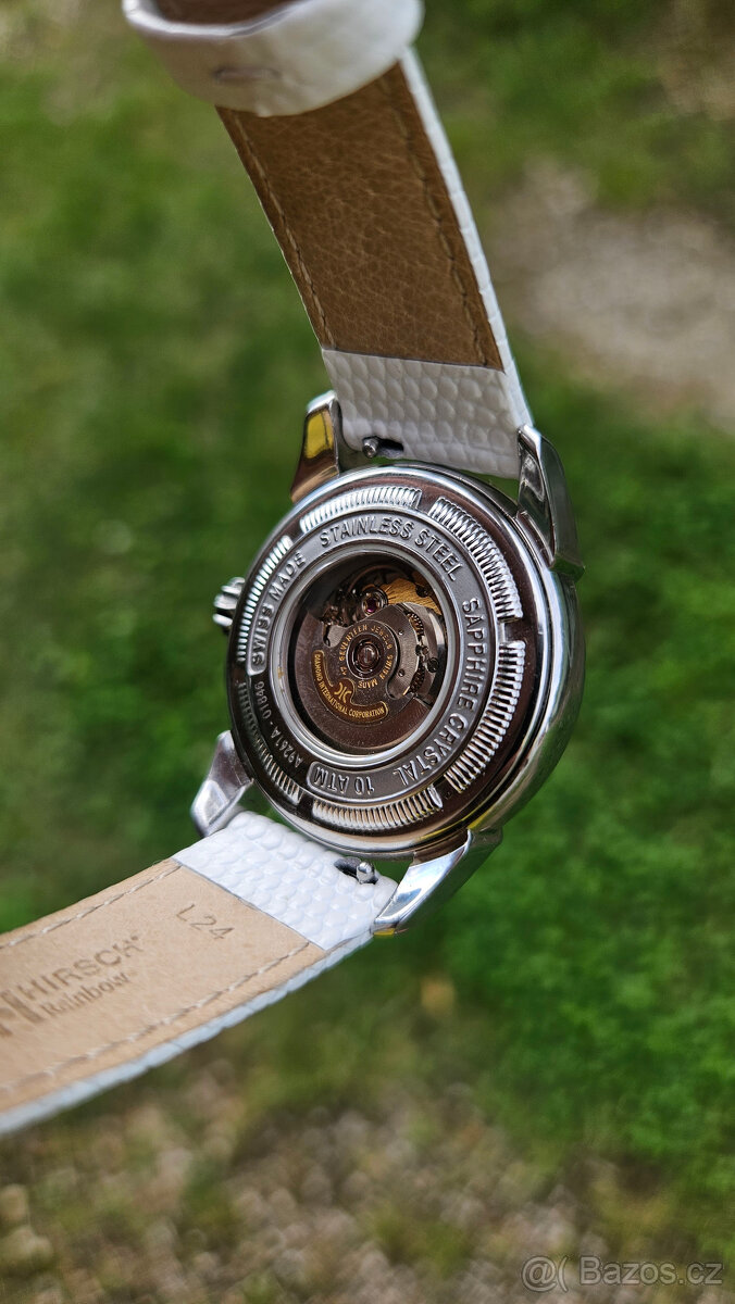 Diamantové automatické dámske hodinky DIC A9261A biele - 8