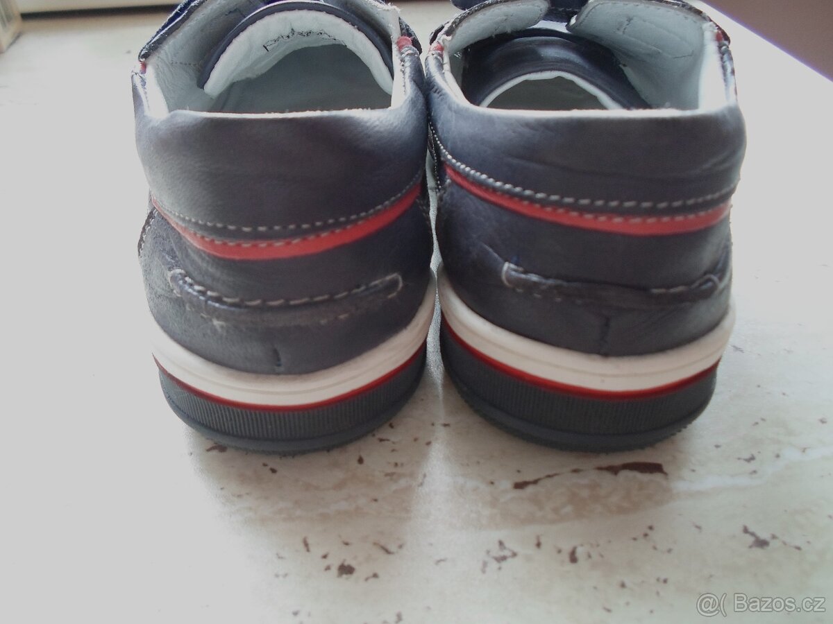 Modré boty polobotky kožené - 35 nové - 8