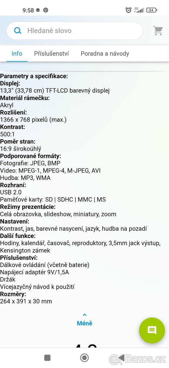 Fotorámeček INTENSO 13,3" - 8