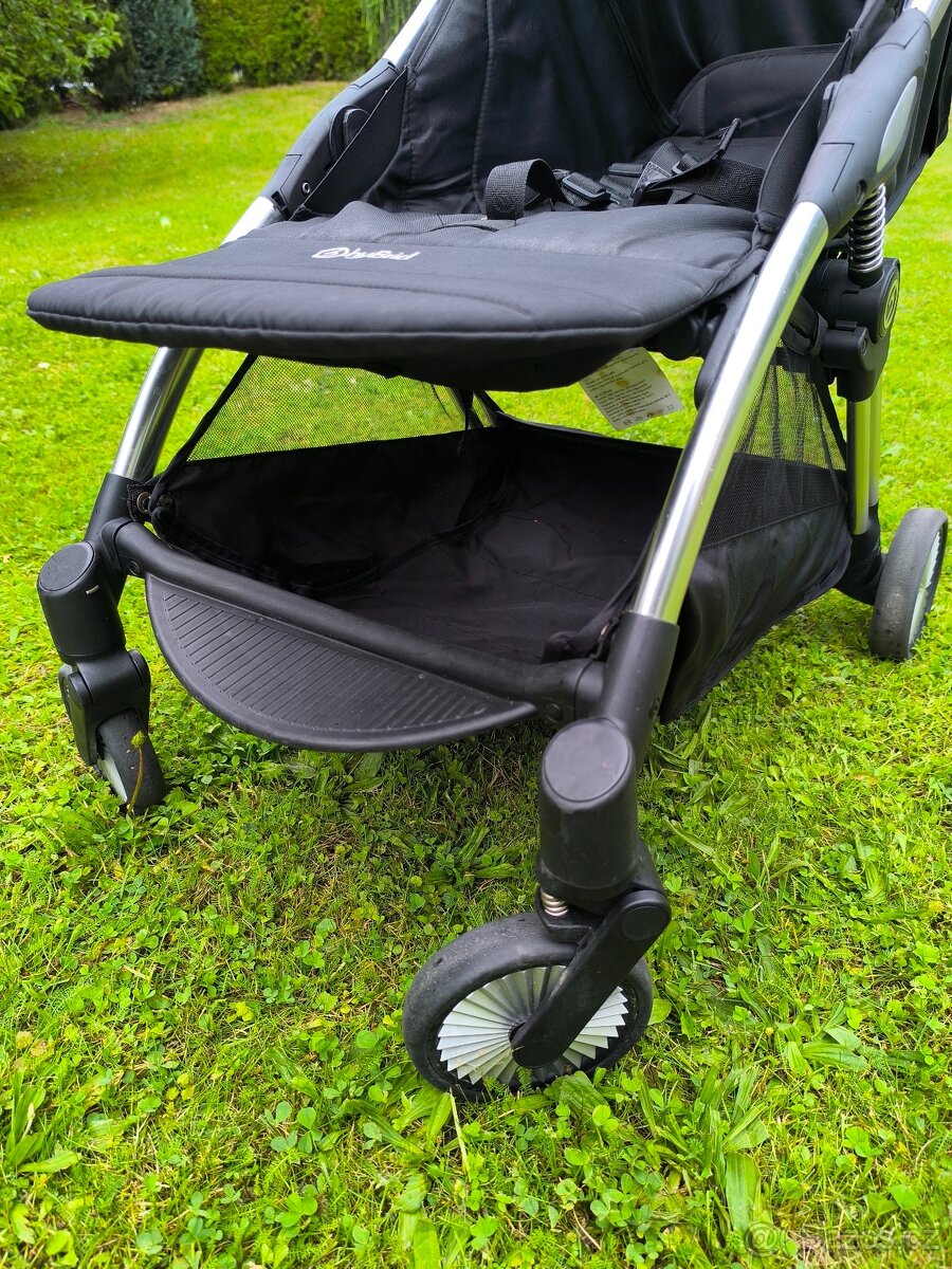 BabyStyle hyBrid Ezyfold - Chrome + stříška Jet Black - 8