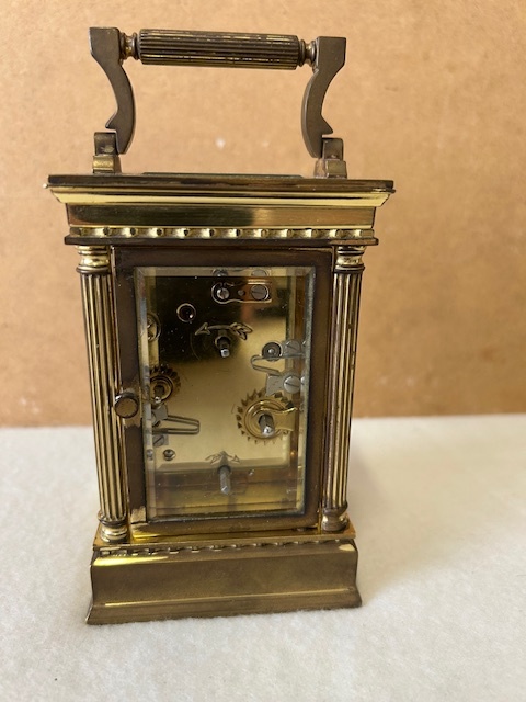 Mosazný starožitný budík - originál. - 8