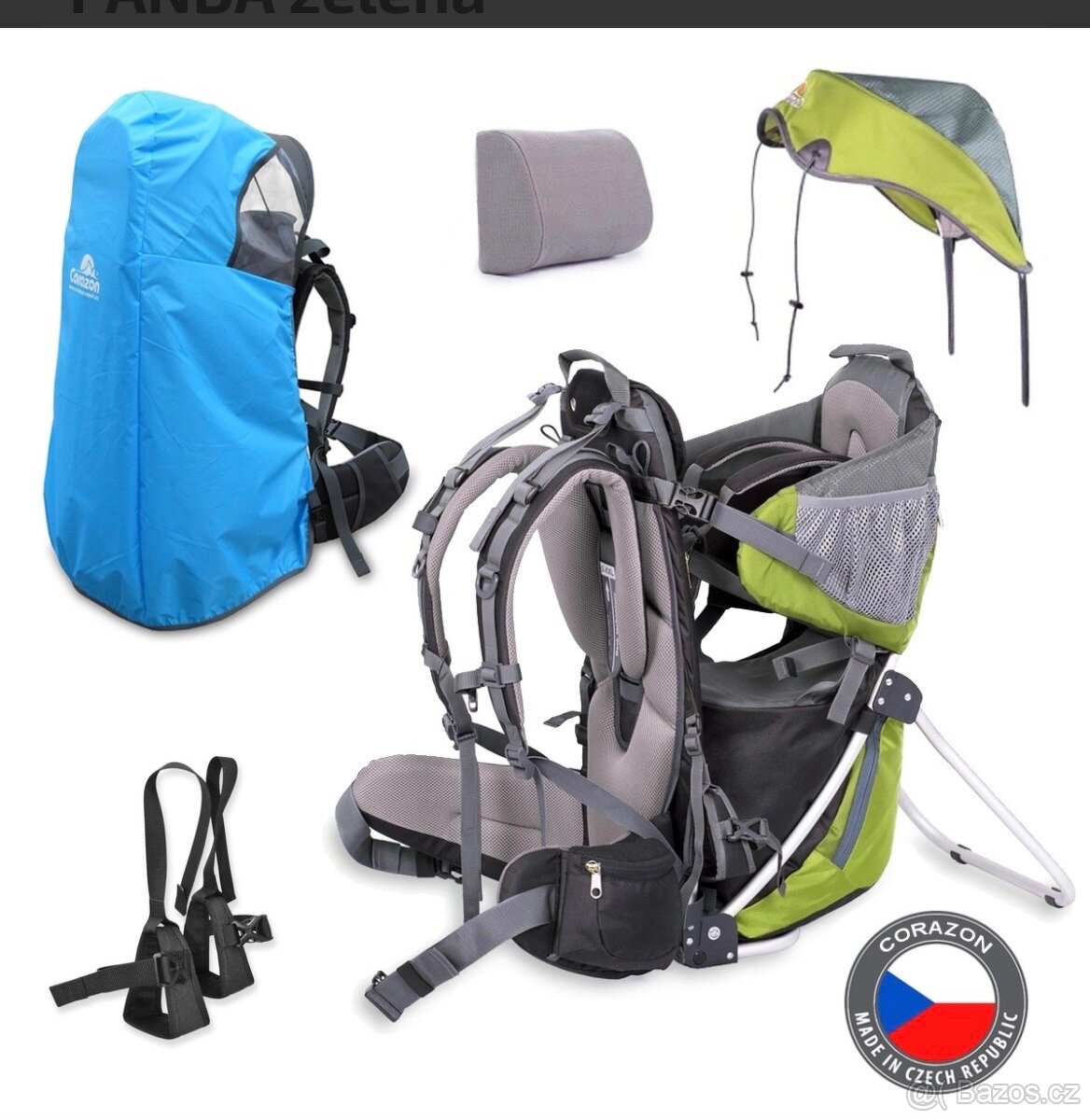 SET Krosna na dítě Corazon PANDA zelená - 8