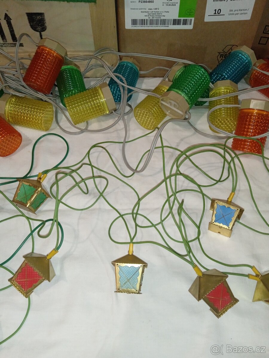 Retro světýlka na vánoční stromeček Lucerničky zn. KOVOTOPOL - 8