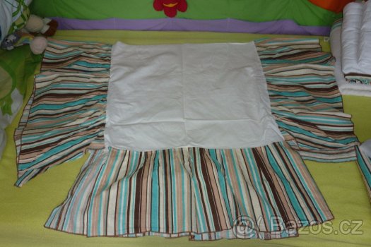 11-dílný set do postýlky modrý proužek - 8