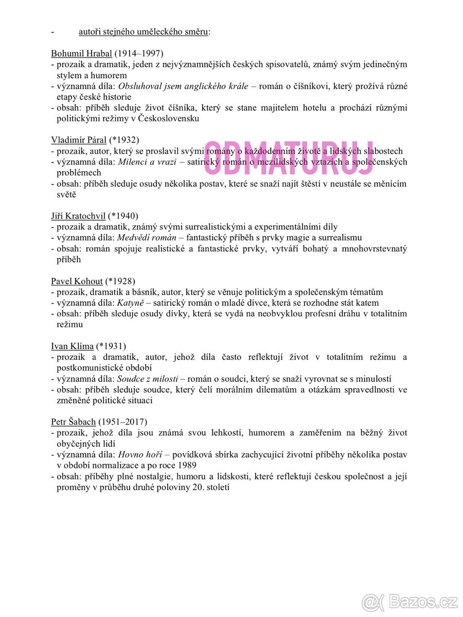 Maturitní otázky a přípravné materiály - 8