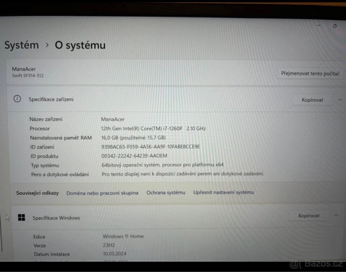 Acer swift 3 celokovový - 8